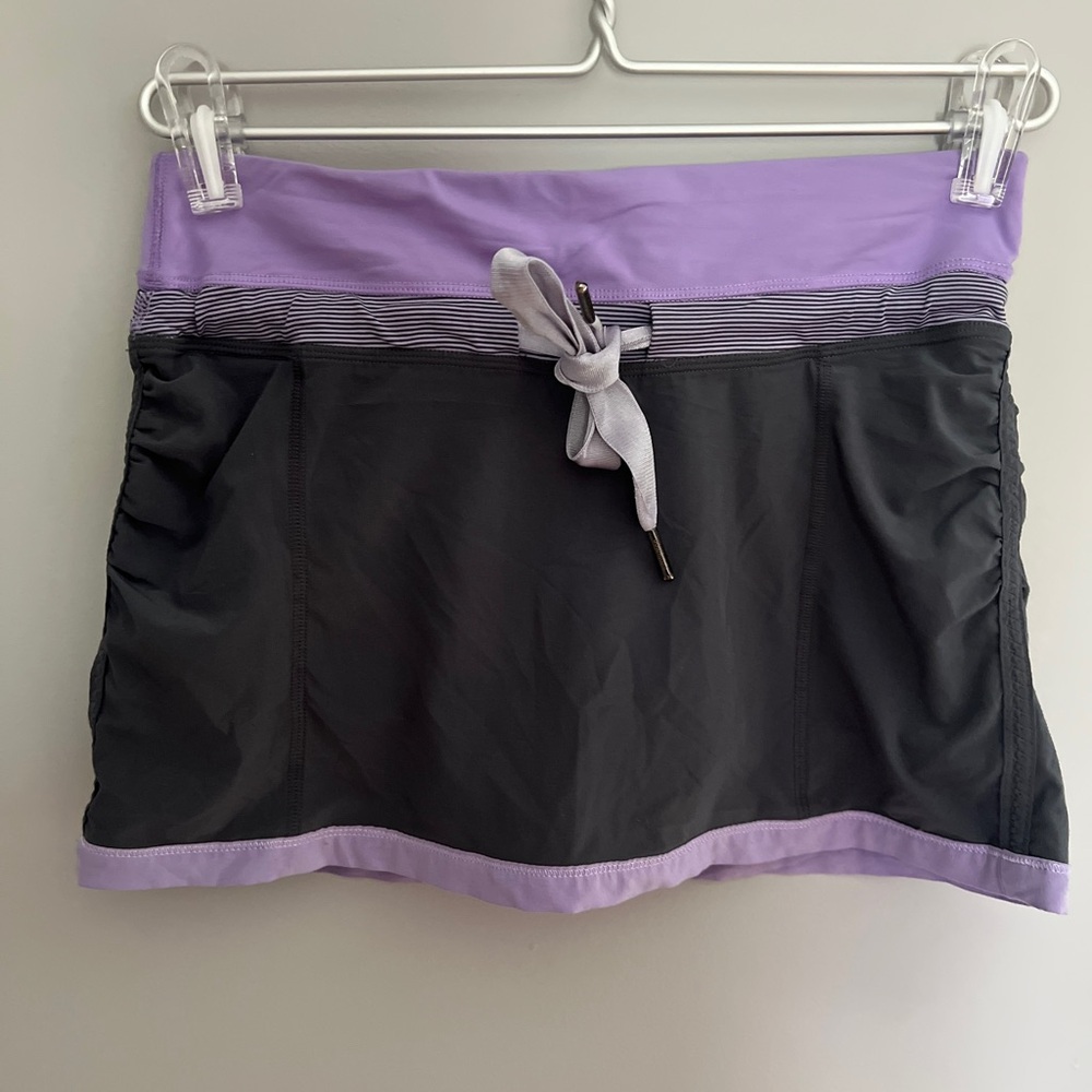 Lululemon Run Energy Purple and Black Skort with Drawstring 2